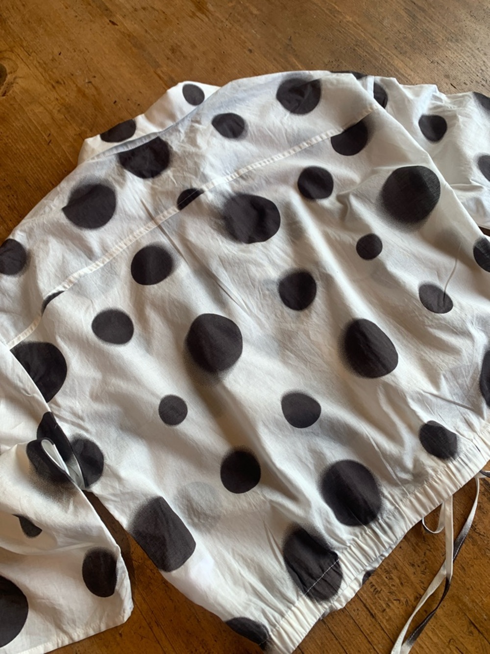 Polka Dot Women's Blouse - Black and White - Picture 11 of 16